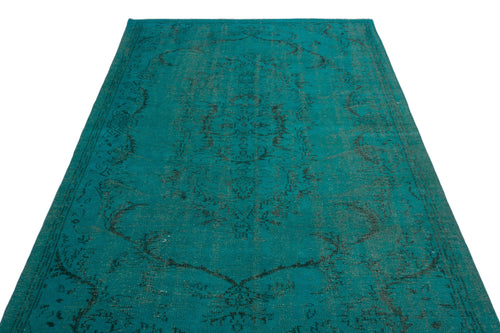 Atina Turquoise Vintage Wool Handmade Area Rug 5'5" x 8'8"