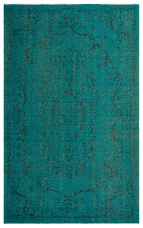 Atina Turquoise Vintage Wool Handmade Area Rug 5'5" x 8'8"