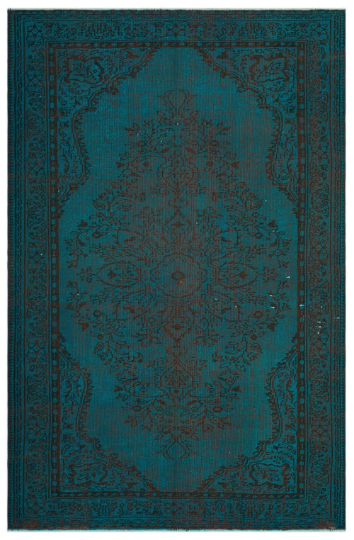 Atina Turquoise Vintage Wool Handmade Area Rug 6'5" x 9'6"