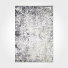 Modern Chenille Area Rug – Washable Non Slip Grey Cotton Chenille Carpet
