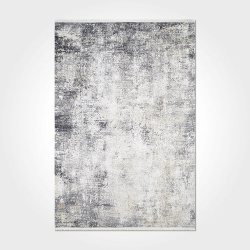 Modern Chenille Area Rug – Washable Non Slip Grey Cotton Chenille Carpet