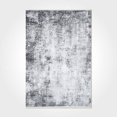 Modern Chenille Area Rug – Washable Non Slip Carpet | Cotton Polyester Blend Grey