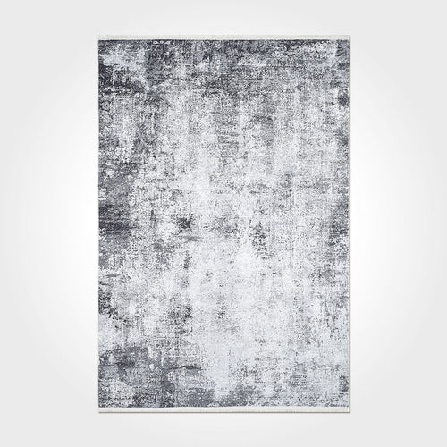 Modern Chenille Area Rug – Washable Non Slip Carpet | Cotton Polyester Blend Grey