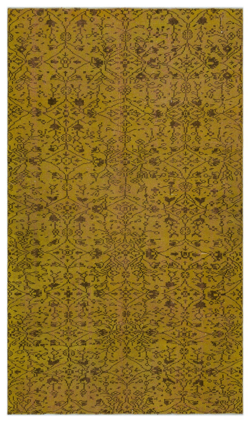 Atina Yellow Vintage Wool Handmade Area Rug 4'9" x 8'0"