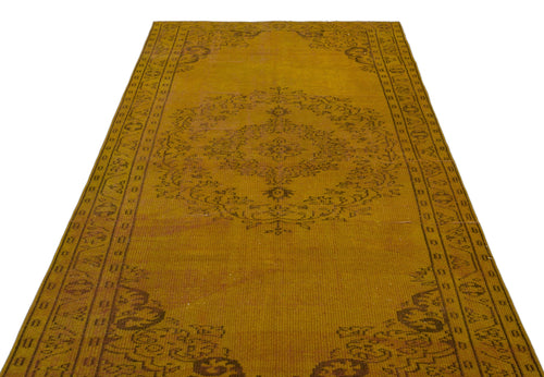 Atina Yellow Vintage Wool Handmade Area Rug 5'6" x 8'1"