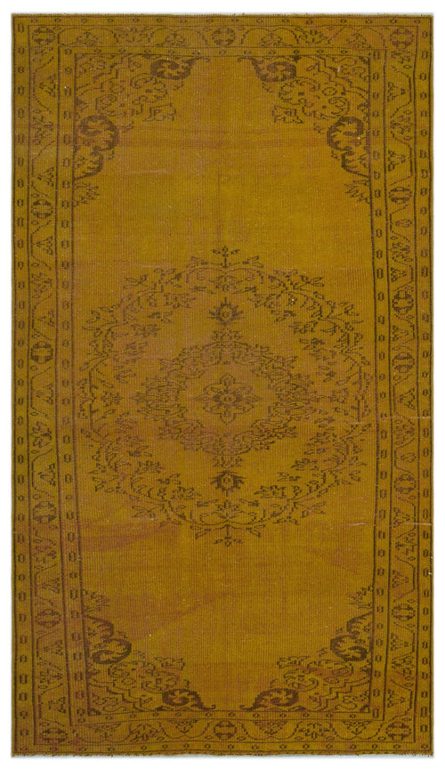 Atina Yellow Vintage Wool Handmade Area Rug 5'6" x 8'1"