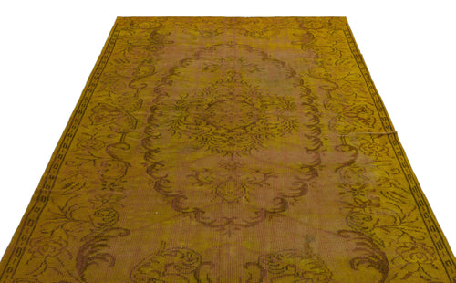 Atina Yellow Vintage Wool Handmade Area Rug 5'10" x 9'1"