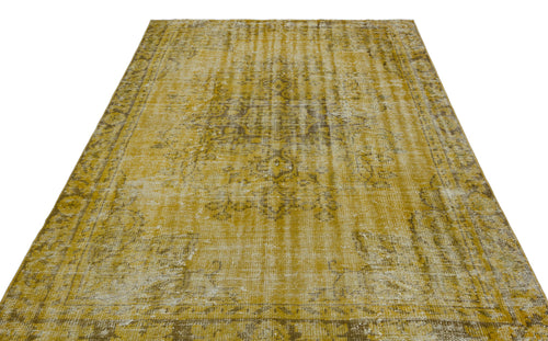 Atina Yellow Vintage Wool Handmade Area Rug 6'0" x 9'5"