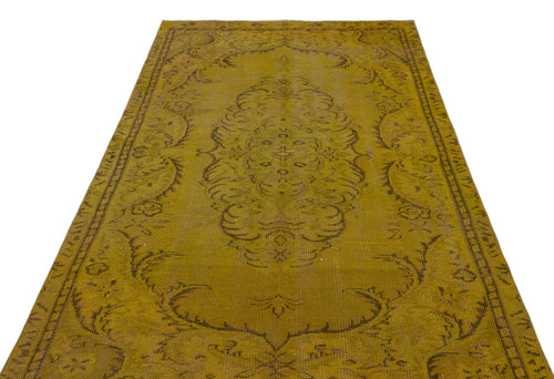 Atina Yellow Vintage Wool Handmade Area Rug 5'3" x 9'3"