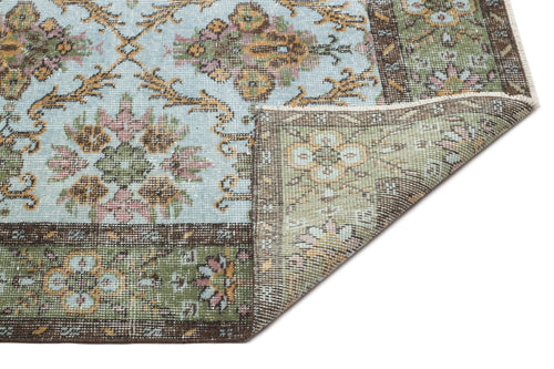 Atina Green Vintage Wool Handmade Area Rug 5'8" x 9'2"