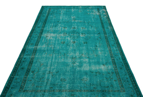 Atina Turquoise Vintage Wool Handmade Area Rug 5'4" x 8'9"