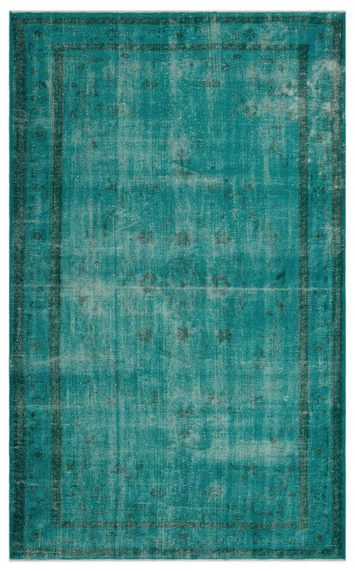 Atina Turquoise Vintage Wool Handmade Area Rug 5'4" x 8'9"