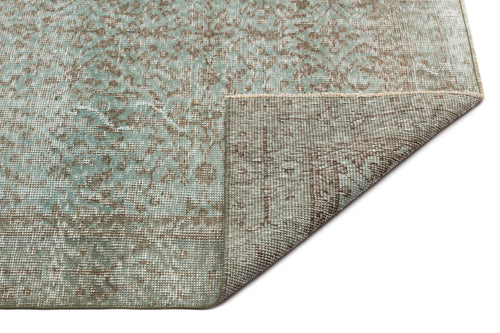 Atina Green Vintage Wool Handmade Area Rug 5'3" x 8'8"