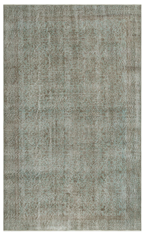Atina Green Vintage Wool Handmade Area Rug 5'3" x 8'8"