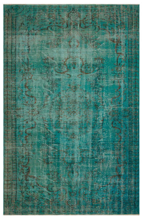 Atina Turquoise Vintage Wool Handmade Area Rug 5'6" x 8'7"