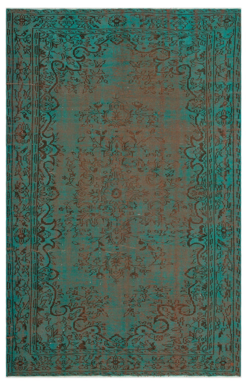 Atina Turquoise Vintage Wool Handmade Area Rug 5'7" x 8'10"
