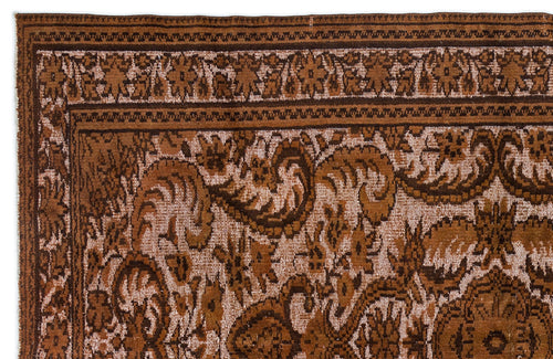 Purplea Brown Vintage Wool Handmade Area Rug 5'7" x 8'4"