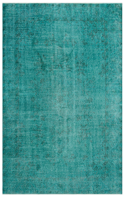 Atina Turquoise Vintage Wool Handmade Area Rug 5'6" x 8'10"