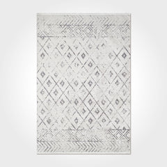 Geometric Area Rug – Washable Non Slip Chenille Cotton Rug, Summer Beige Carpet