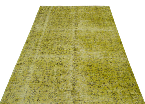 Atina Yellow Vintage Wool Handmade Area Rug 4'9" x 8'2"