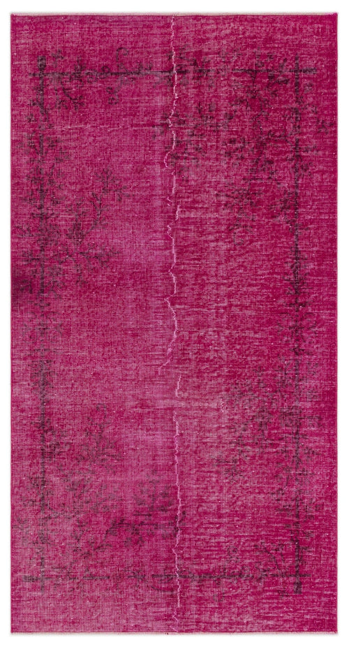 Atina Pink Vintage Wool Handmade Area Rug 3'9" x 7'0"
