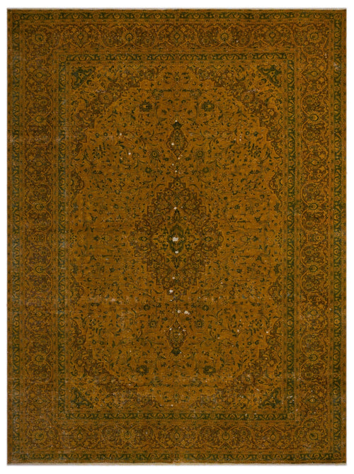 Epir Yellow Vintage Wool Handmade Area Rug 10'0" x 13'7"