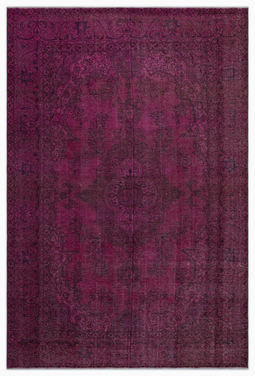 Epir Pink Vintage Wool Handmade Area Rug 7'3" x 10'5"