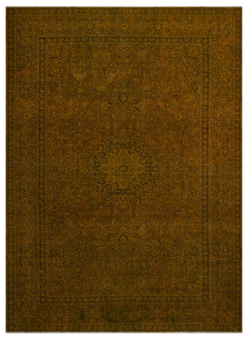 Epir Yellow Vintage Wool Handmade Area Rug 9'8" x 13'4"