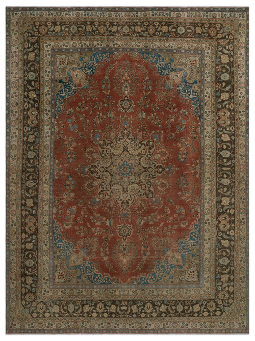 Epir Brown Vintage Wool Handmade Area Rug 9'2" x 12'6"