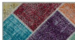 Iskece 24625 Beige Patchwork Wool Handmade Area Rug 2'7" x 4'11"