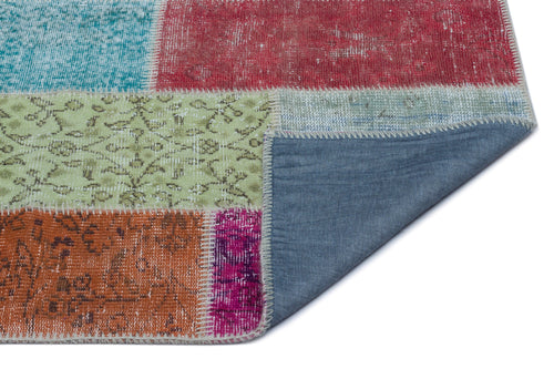 Iskece 24626 Beige Patchwork Wool Handmade Area Rug 2'7" x 4'11"