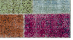 Iskece 24626 Beige Patchwork Wool Handmade Area Rug 2'7" x 4'11"