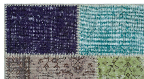 Iskece 24626 Beige Patchwork Wool Handmade Area Rug 2'7" x 4'11"