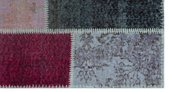 Iskece 24632 Beige Patchwork Wool Handmade Area Rug 2'7" x 4'11"