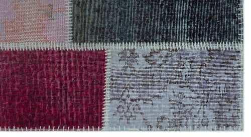 Iskece 24632 Beige Patchwork Wool Handmade Area Rug 2'7" x 4'11"