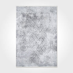 Geometric Area Rug – Washable Non Slip Chenille Cotton Rug for Living Room