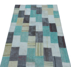 Teselya Beige Patchwork Wool Handmade Area Rug 2'9" x 5'1"