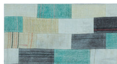 Teselya Beige Patchwork Wool Handmade Area Rug 2'9" x 5'1"