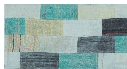 Teselya Beige Patchwork Wool Handmade Area Rug 2'9" x 5'1"