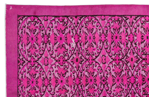 Purplea Pink Vintage Wool Handmade Area Rug 6'2" x 9'8"