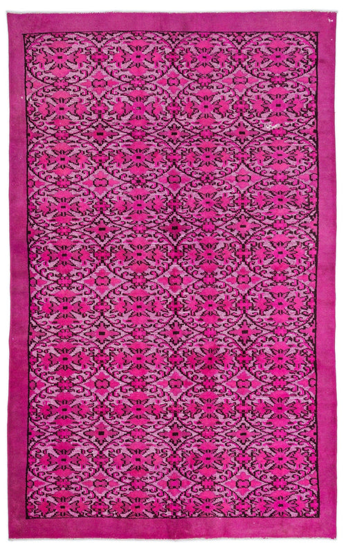 Purplea Pink Vintage Wool Handmade Area Rug 6'2" x 9'8"