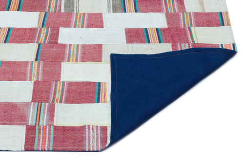 Teselya Beige Patchwork Wool Handmade Area Rug 2'9" x 5'1"