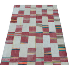 Teselya Beige Patchwork Wool Handmade Area Rug 2'9" x 5'1"