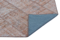 Iskece 24681 Brown Patchwork Wool Handmade Area Rug 2'7" x 4'11"