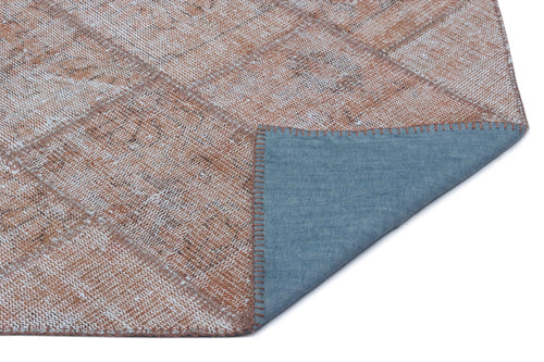 Iskece 24681 Brown Patchwork Wool Handmade Area Rug 2'7" x 4'11"