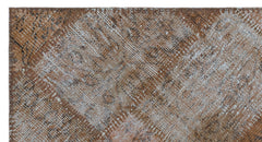 Iskece 24717 Brown Patchwork Wool Handmade Area Rug 2'7" x 4'11"