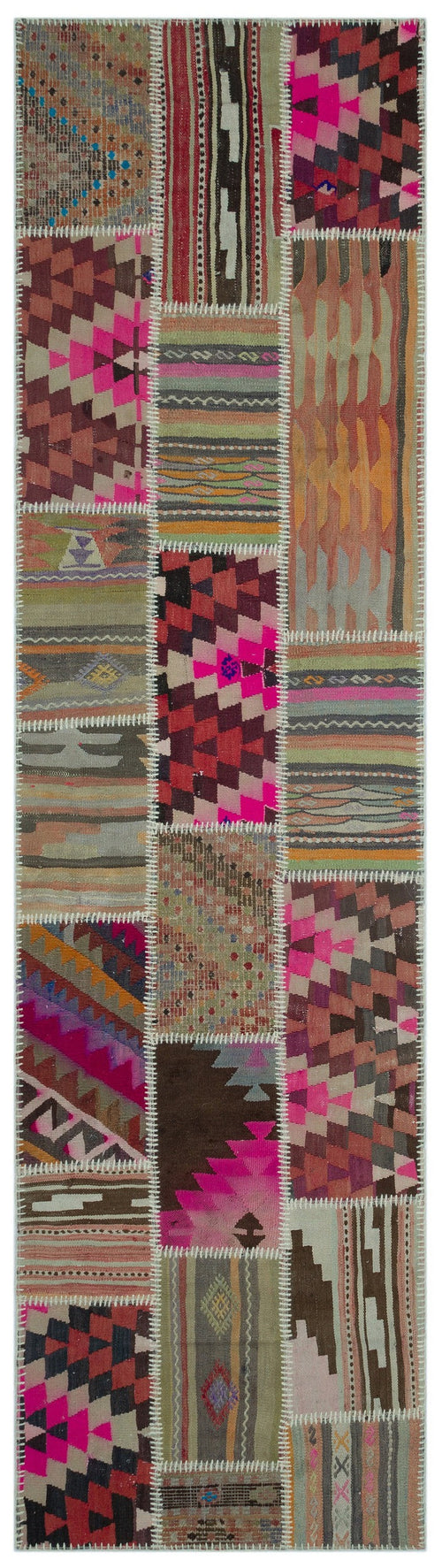 Teselya Beige Vintage Wool Handmade Area Rug 2'7" x 9'10"