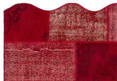 Iskece 24811 Red Patchwork Wool Handmade Area Rug 5'3" x 7'7"