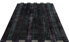 Iskece 24817 Black Patchwork Wool Handmade Area Rug 5'3" x 7'7"
