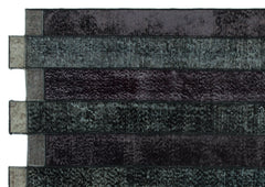 Iskece 24817 Black Patchwork Wool Handmade Area Rug 5'3" x 7'7"